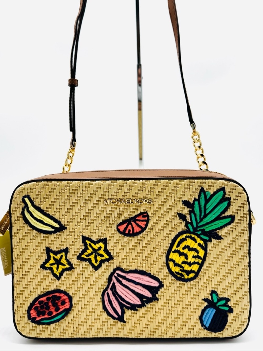 Michael Kors Island Escape Large Jet Set Item EW Xbody Bag Natural Multi